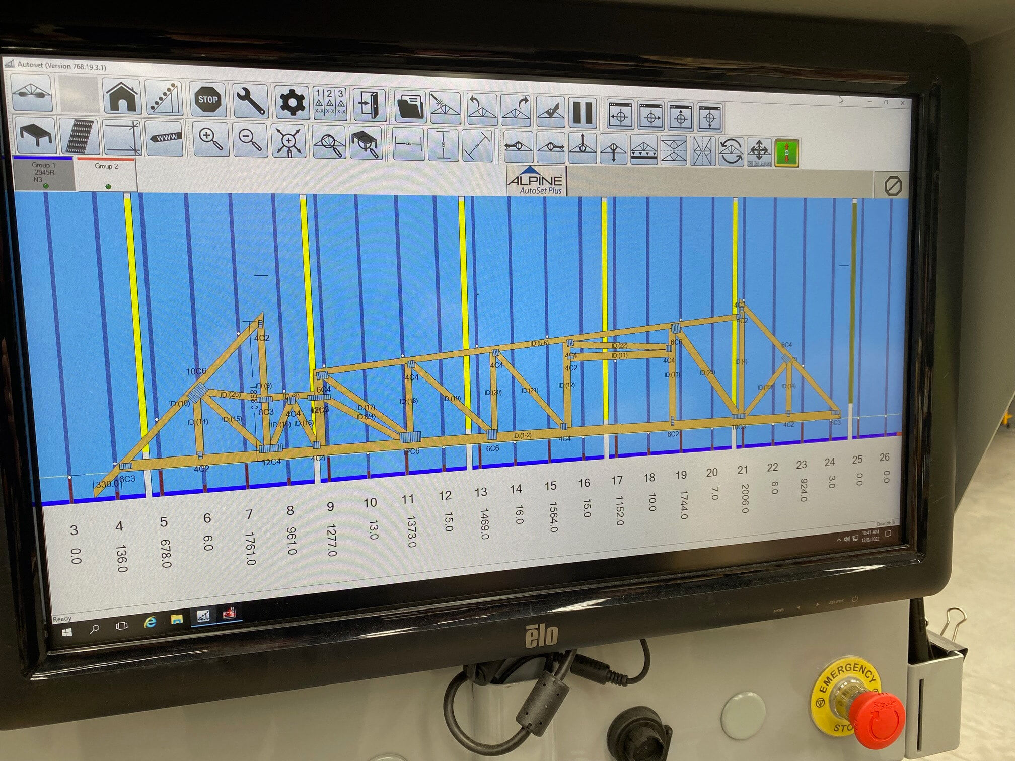 Computer Screen for Alpine Truss Assembly